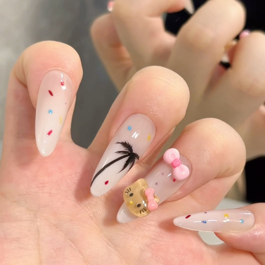 Stylish Press-On Nail Tips with Leopard Design Kalsten