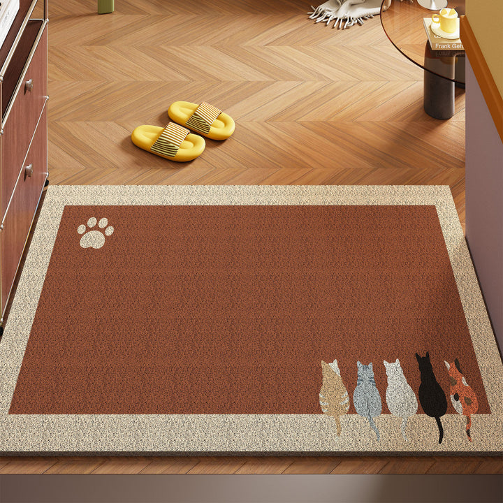 Artistic Cat-Themed Area Mat
