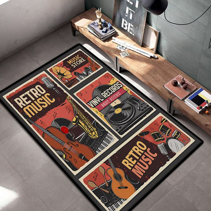 Vintage Whiskey-Themed Area Rug