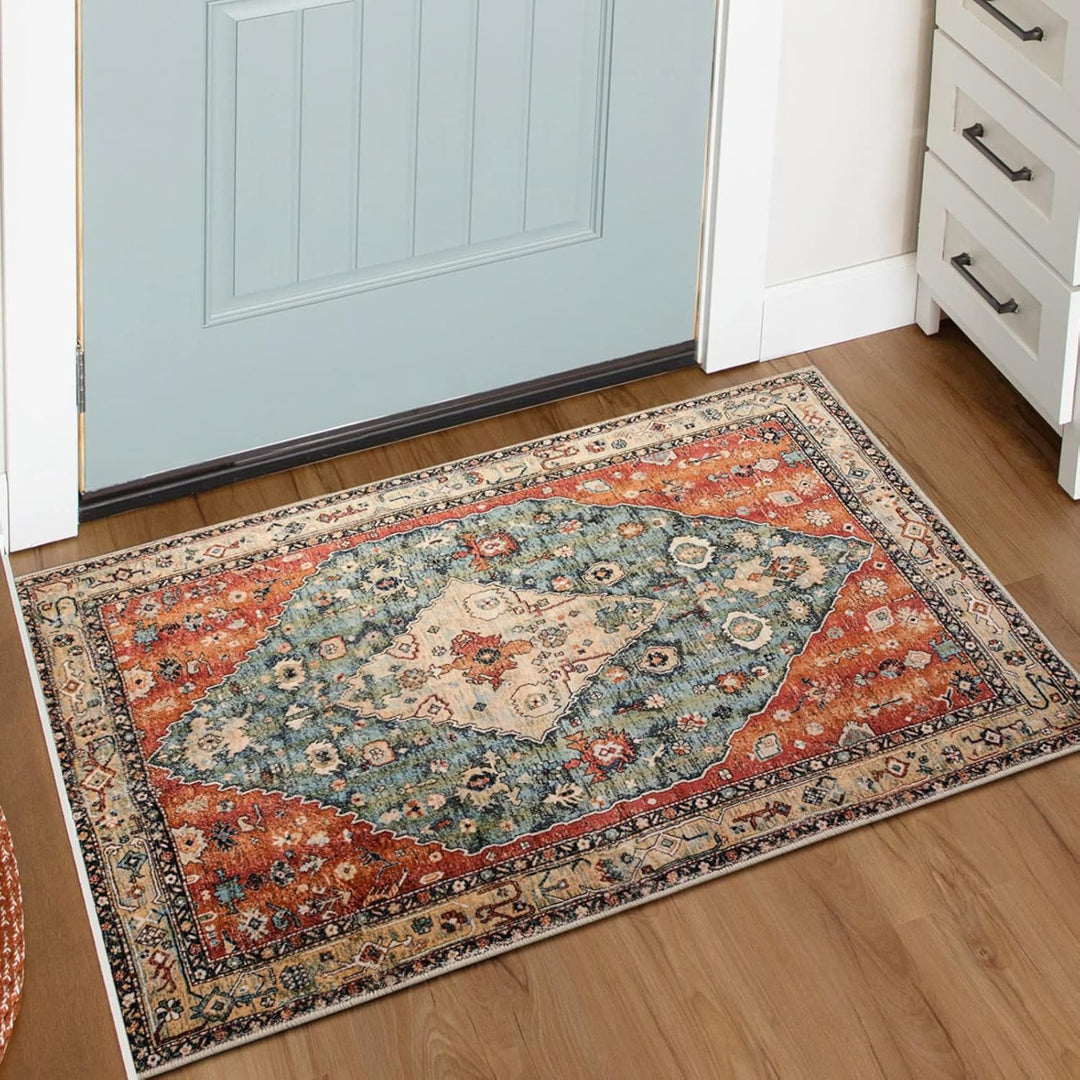 Vintage Floral Patterned Area Rug