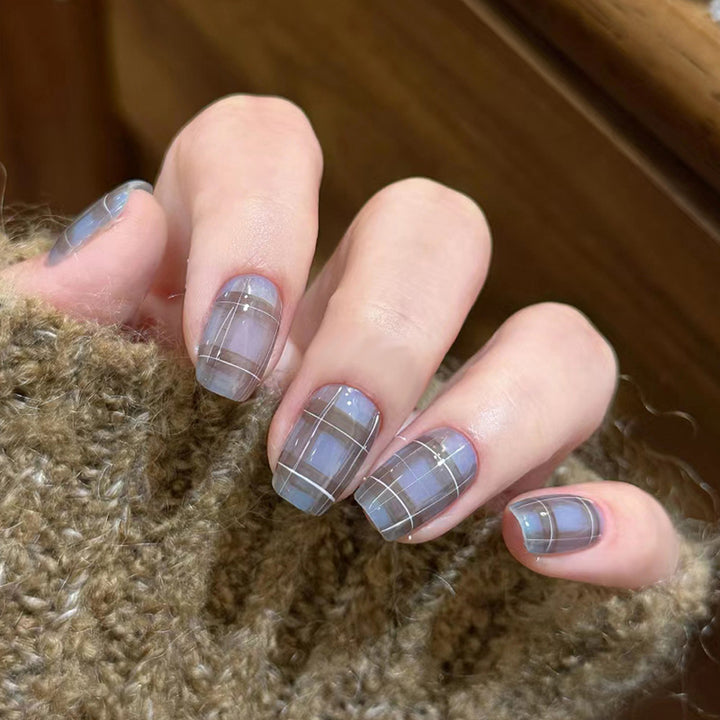 Glamorous Press-On Nail Set with Decorative Gemstone Accents Kalsten