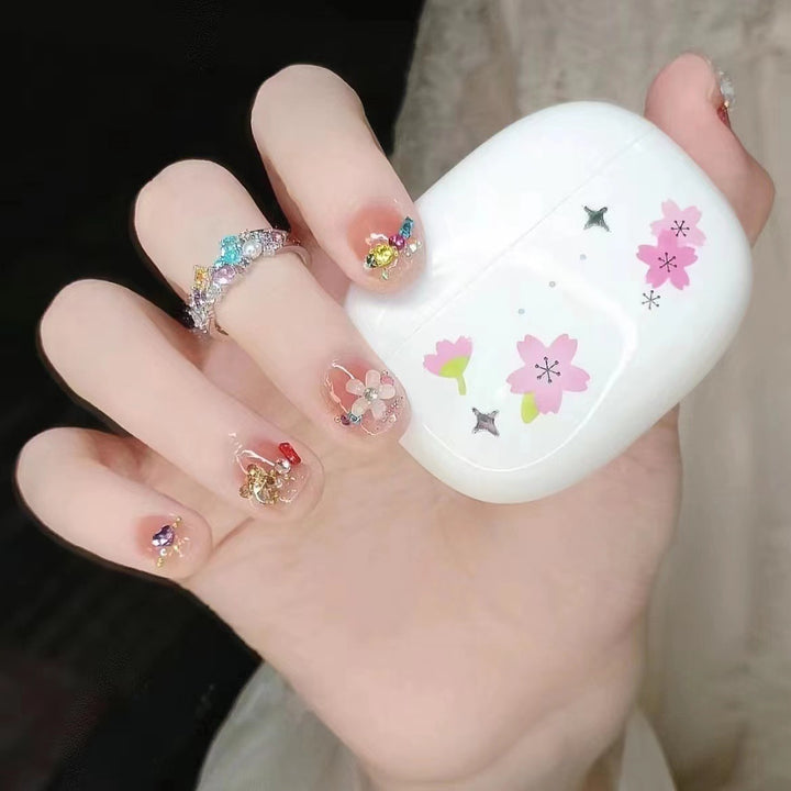 Artistic Floral Press-On Nails Set