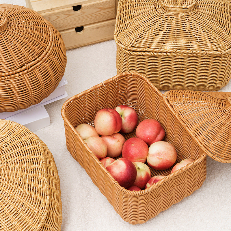 Woven Storage Container with Lid Kalsten