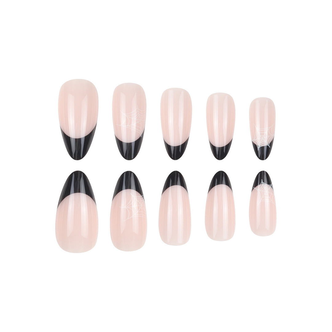 Artistic Stiletto Press-On Nails with Spider Design Kalsten