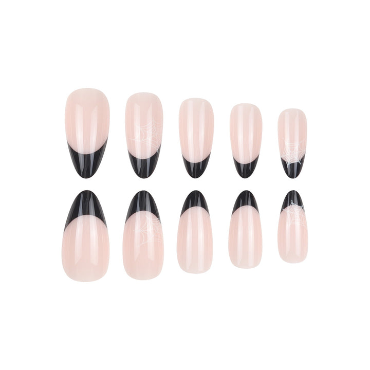 Artistic Stiletto Press-On Nails with Spider Design Kalsten