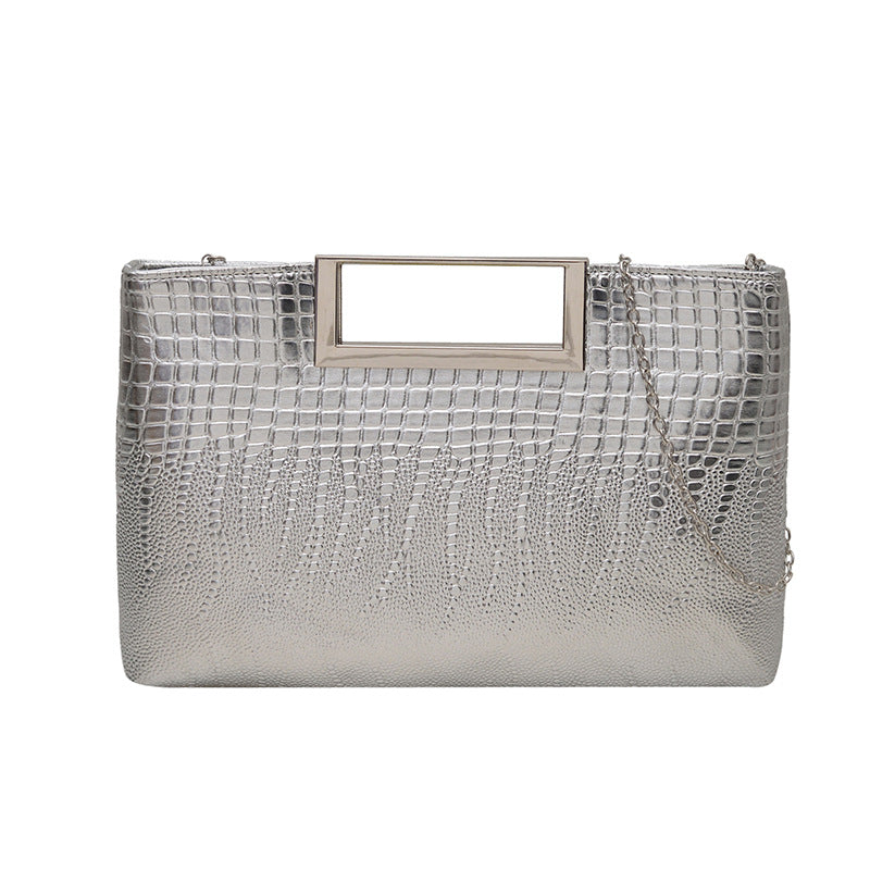 Elegant Croc-Embossed Evening Clutch