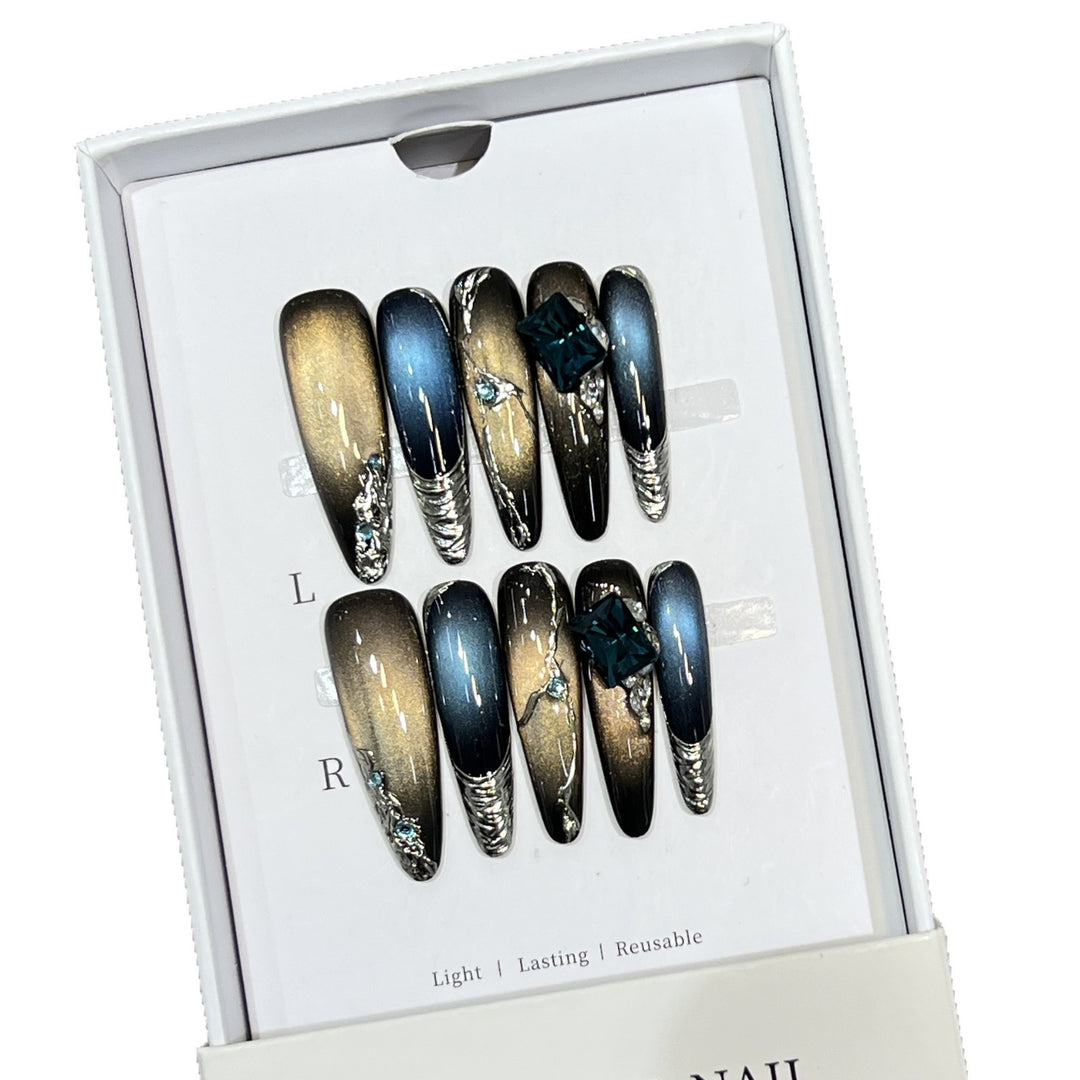 Stiletto Nail Art Set with Galactic Design Kalsten