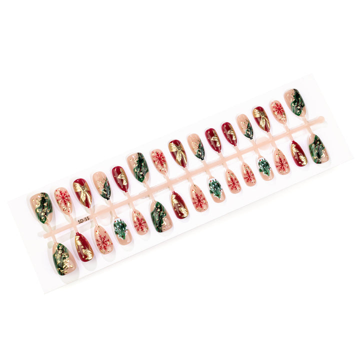Festive Winter-Themed Press-On Nail Art Set Kalsten 1790636457
