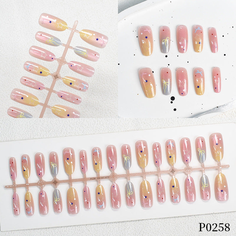 Colorful Patterned Press-On Nail Art Set Kalsten