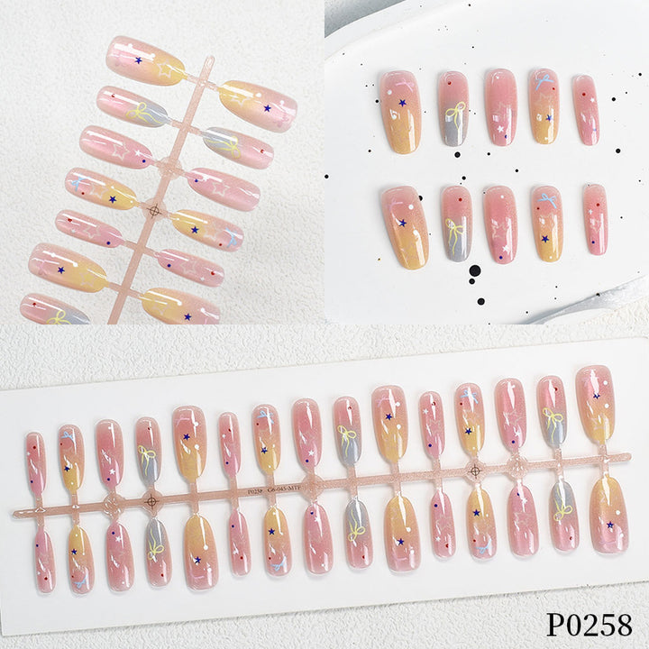 Colorful Patterned Press-On Nail Art Set Kalsten