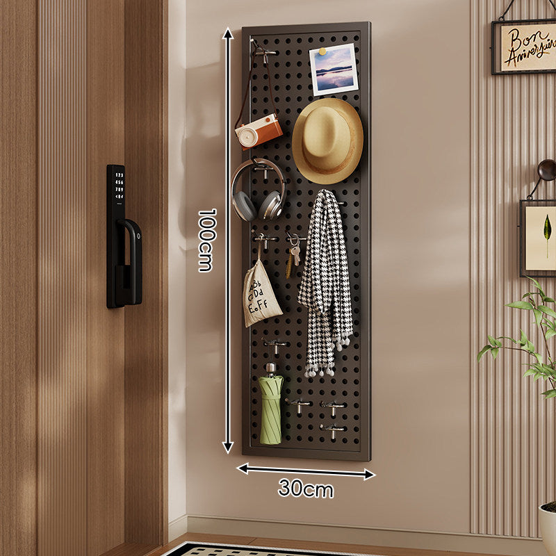 Wall-Mounted Perforated Pegboard Organizer Panel Large Square with Modular Hooks and Accessories
