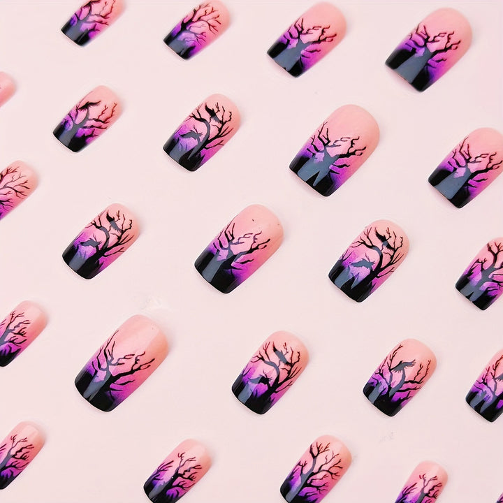 Creative nail art with mystical autumn forest design Kalsten