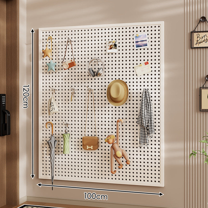 Wall-Mounted Perforated Pegboard Organizer Panel Large Square with Modular Hooks and Accessories