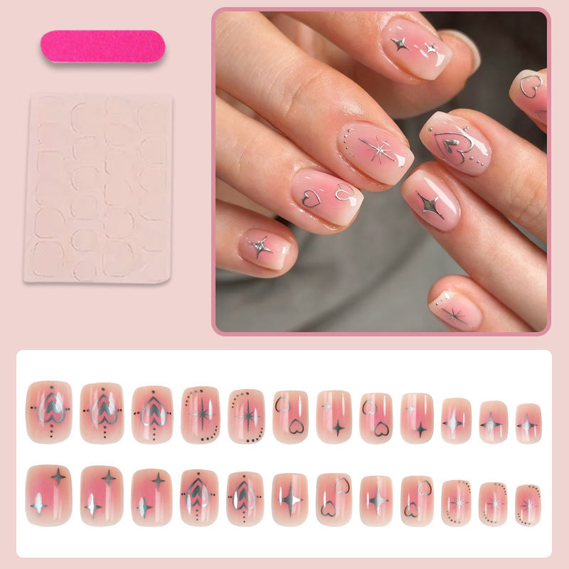 Artificial nail set with loving heart and star motifs Kalsten