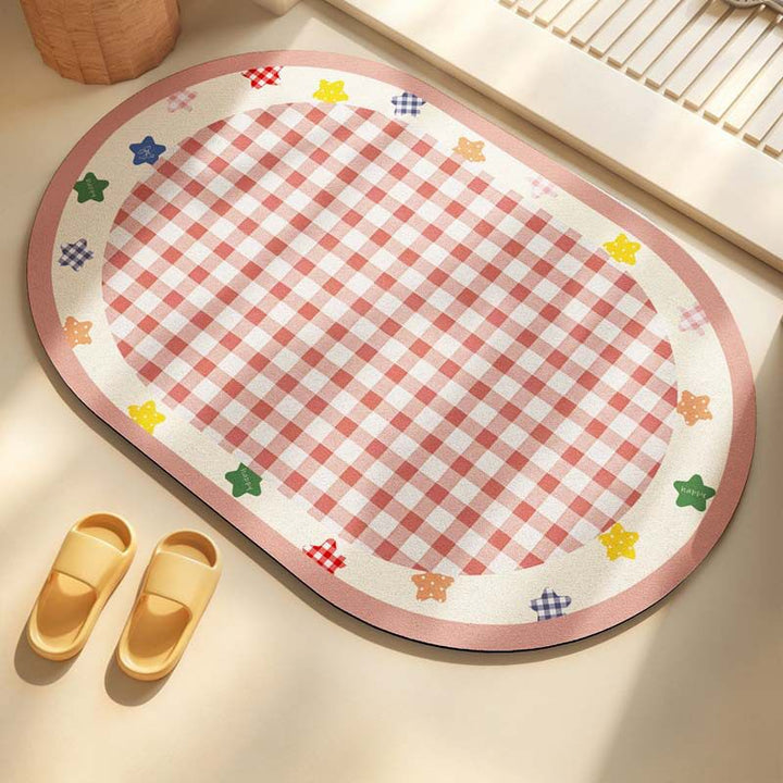 Decorative Flower-Themed Bath Mat
