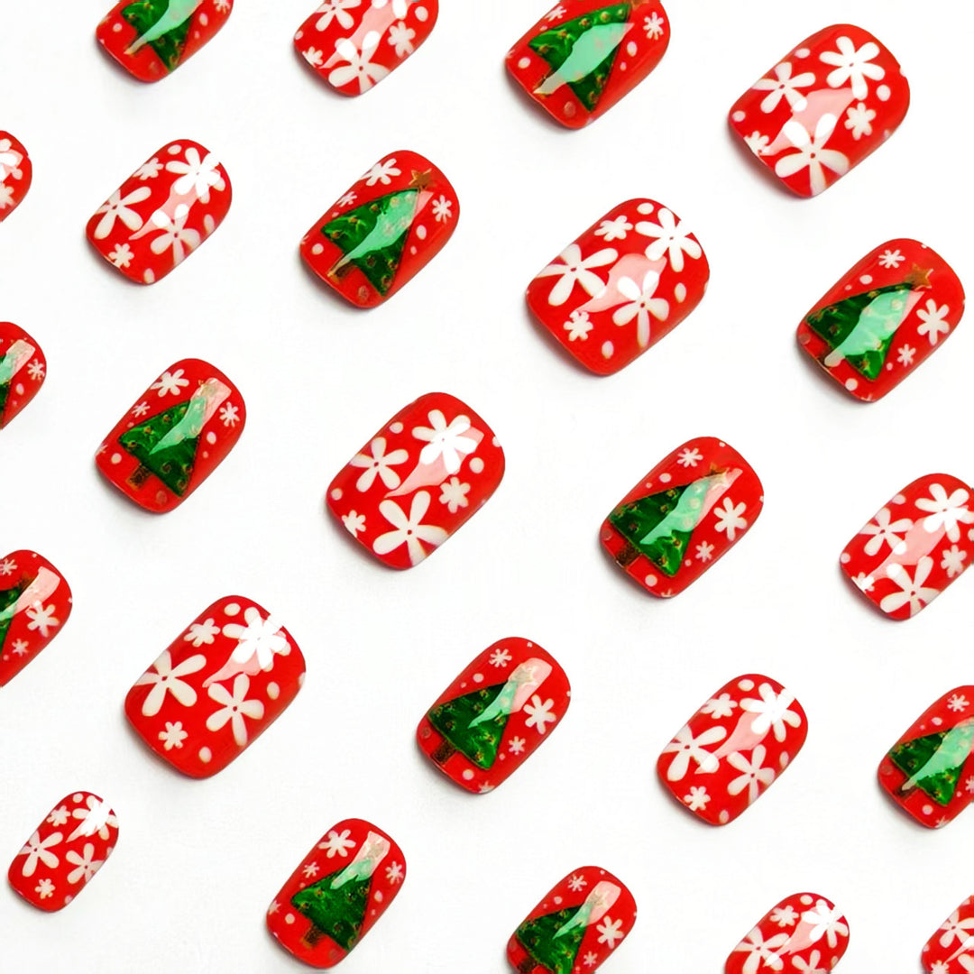 Festive 3D Christmas Tree Nail Art Kalsten