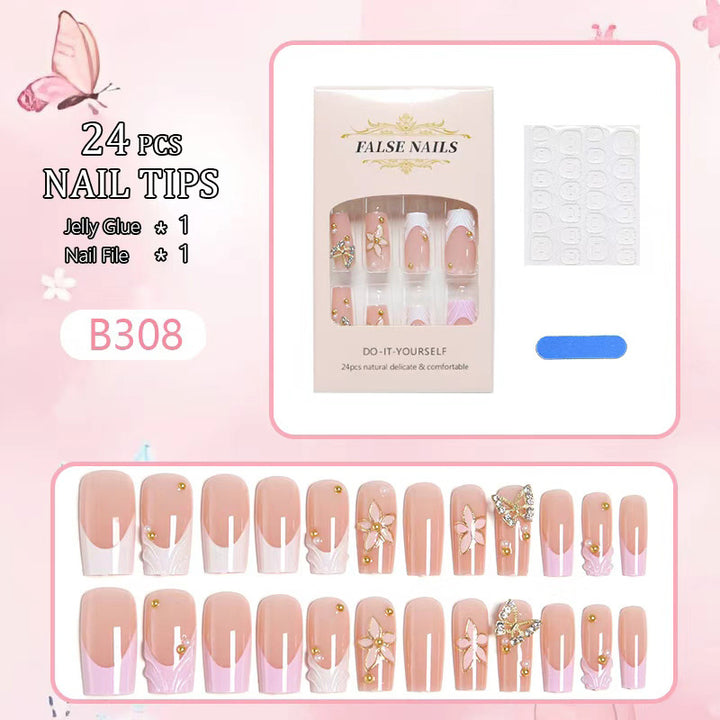 Artificial Nail Tips with Floral Accents Kalsten