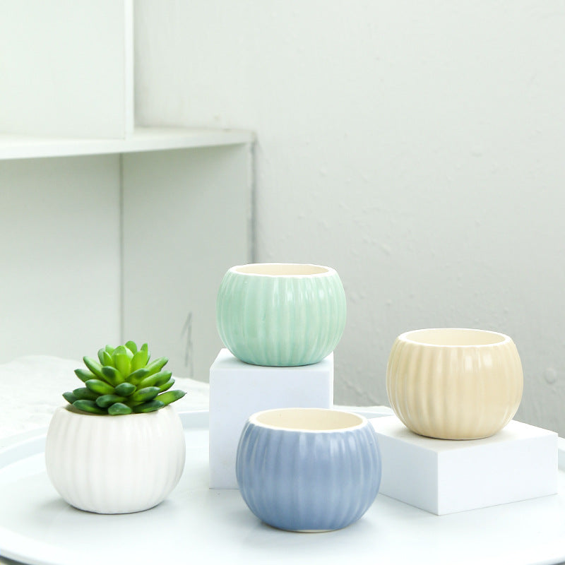 Ribbed Ceramic Planter Kalsten