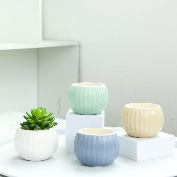 Ribbed Ceramic Planter Kalsten