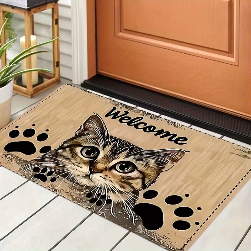 Decorative Cat-Themed Entrance Mat
