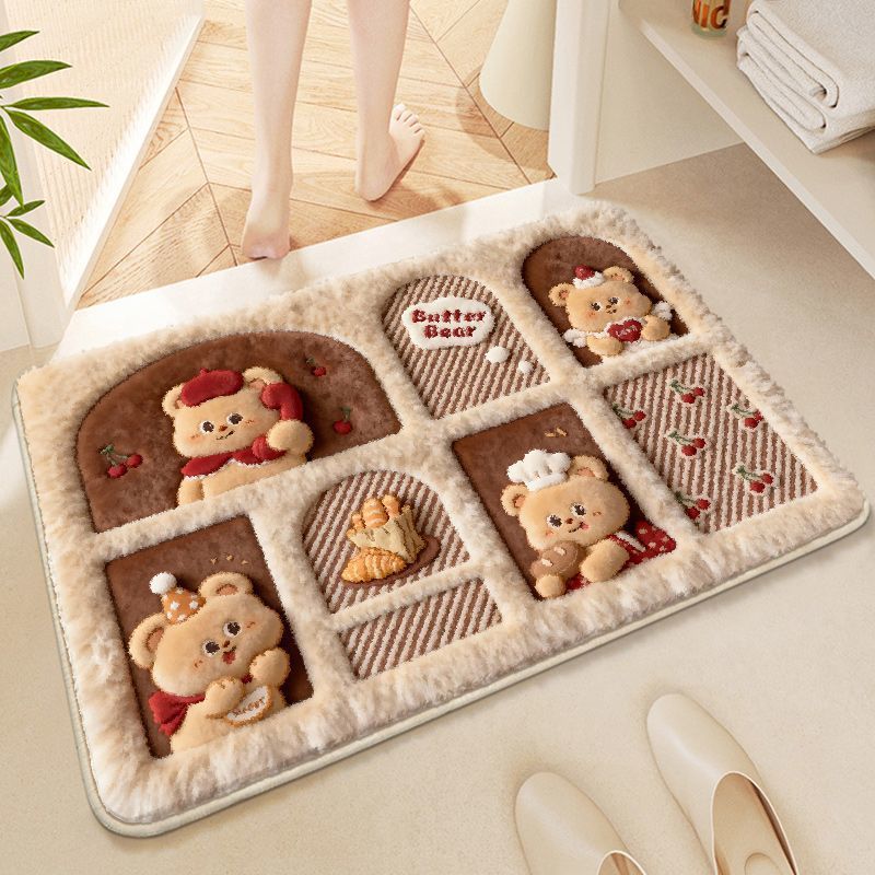 Playful Cartoon-Themed Bath Mat