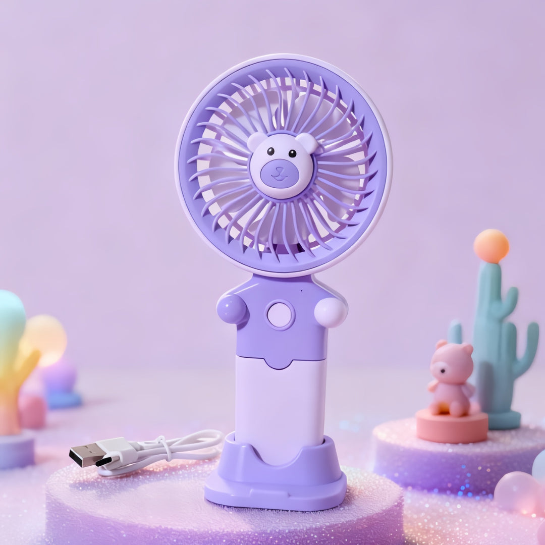 Women's Portable Hand Fan with USB Charging Function and Flexible Tilt Adjustment Kalsten