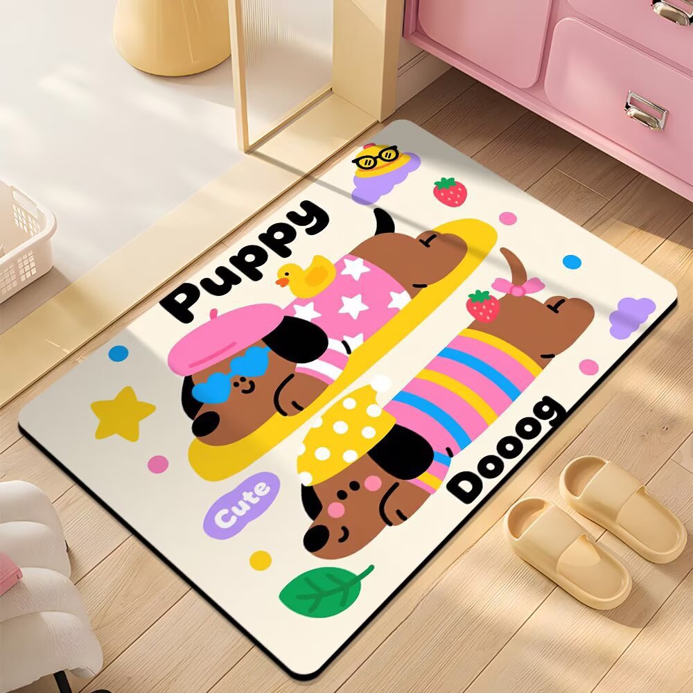 Cute Cartoon Dog Shower Mat Kalsten