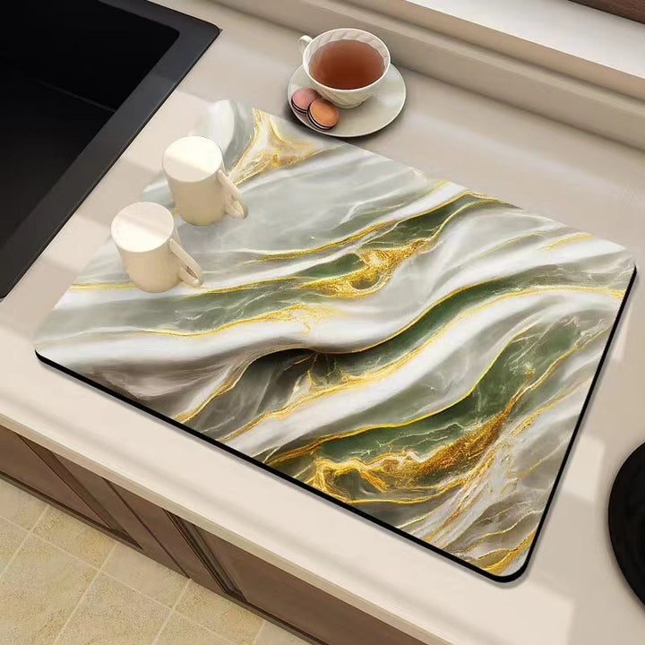 Marble-Inspired Kitchen Counter Mat Kalsten