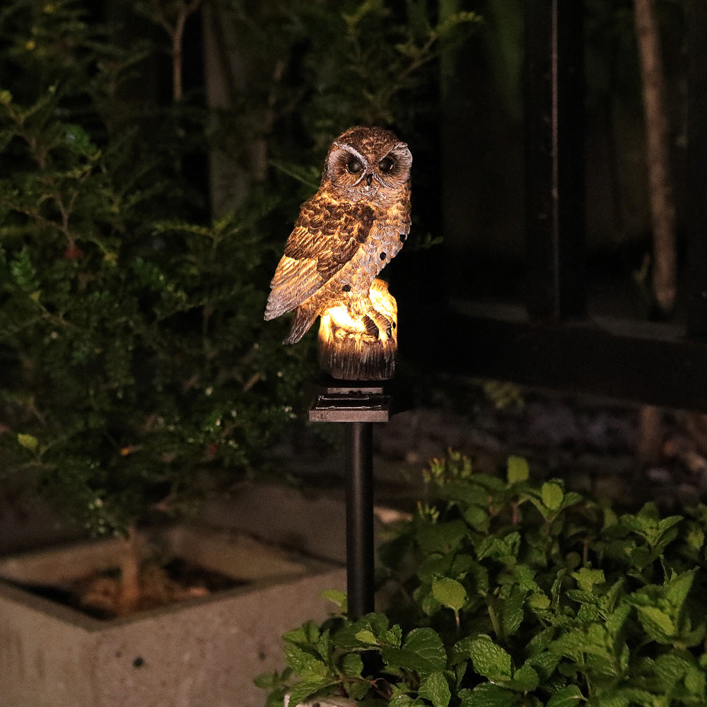 Solar-Powered Owl Garden Stake Light With Realistic Resin Perched Sculpture And Automatic Dusk-To-Dawn LED Kalsten