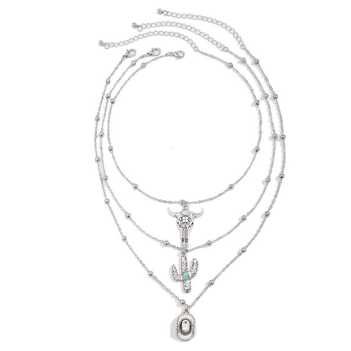 Layered Celestial Pendant Necklace Kalsten