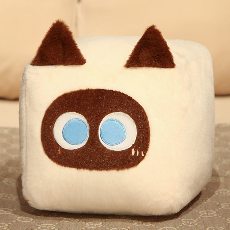 Cozy plush floor seat pouf in cat shape with shape-retaining filling
