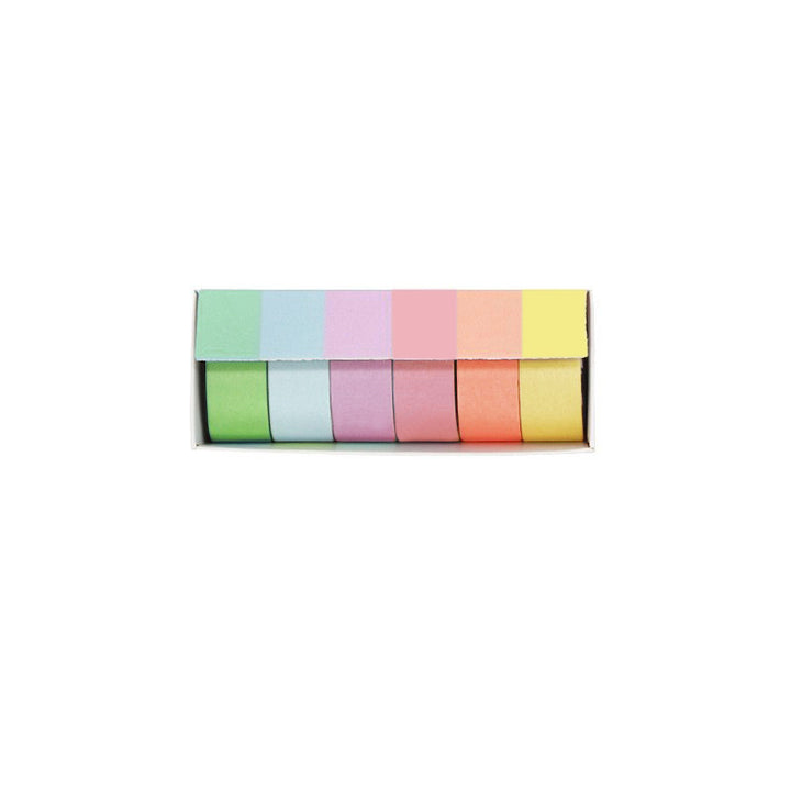 Pastel Washi Masking Tape Set Multi-Roll Assorted Widths Reusable Decorative Craft Tape