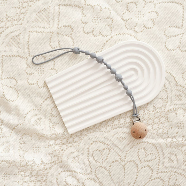 Silicone Beaded Pacifier Clip with Safety Lock