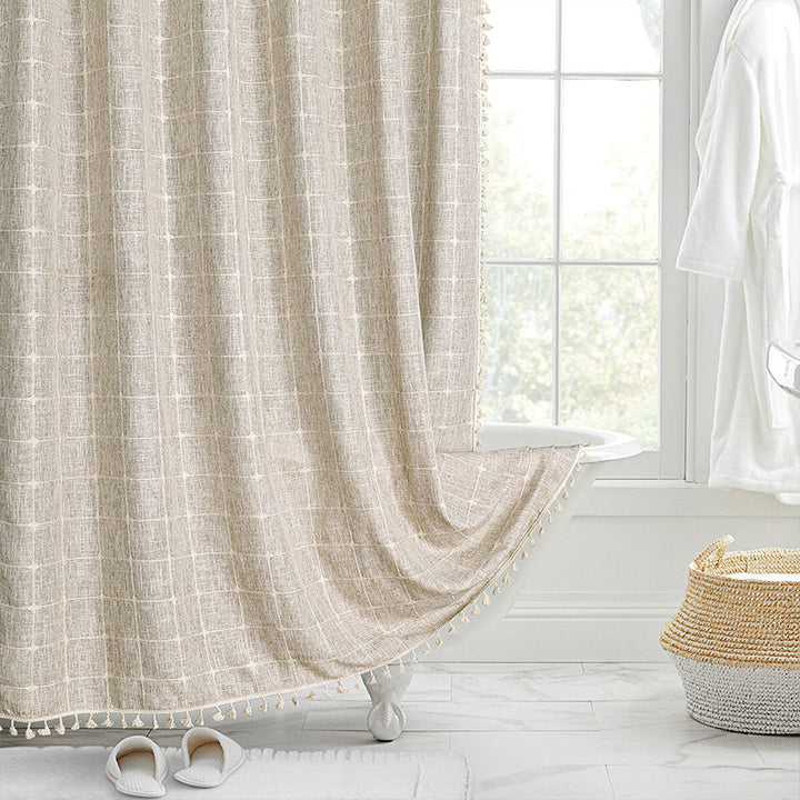 Textured Grid Design Window Curtain Kalsten