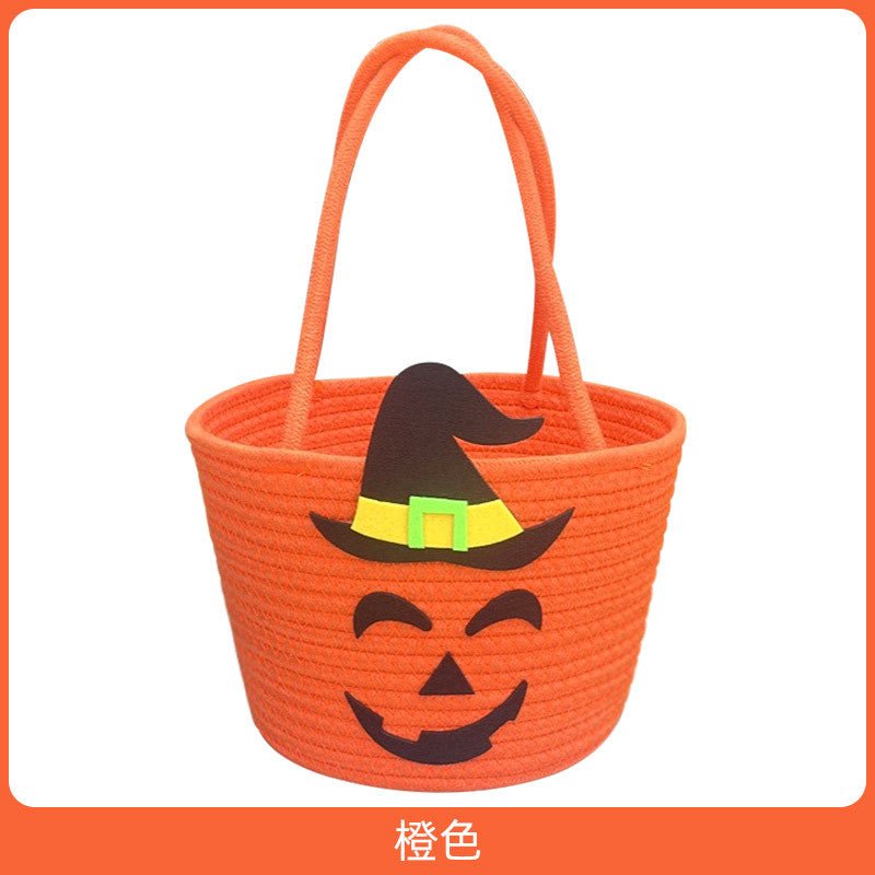 Women Halloween Basket with Wizard Hat Motif Kalsten
