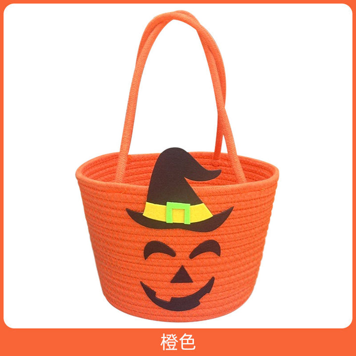 Women Halloween Basket with Wizard Hat Motif Kalsten