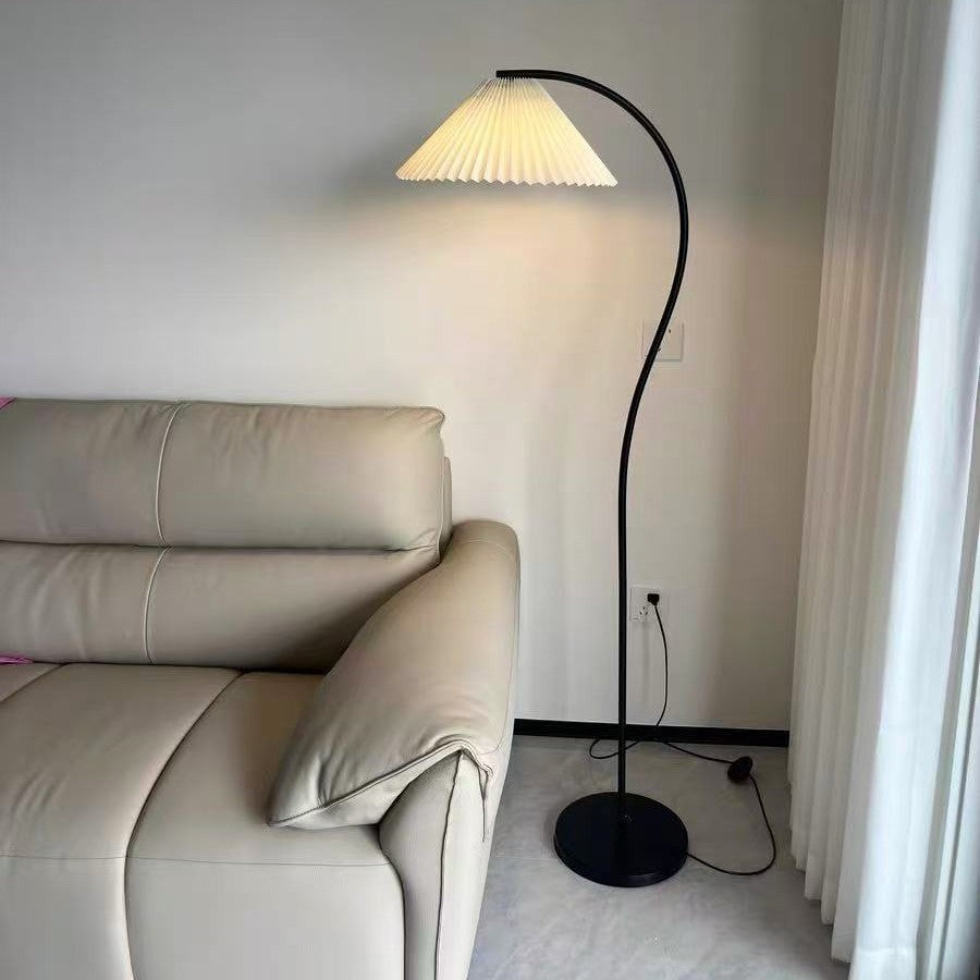Modern Floor Lamp with Pleated Shade