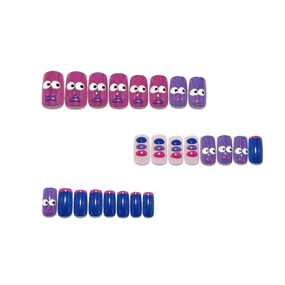 Creative art nails with fun face designs Kalsten