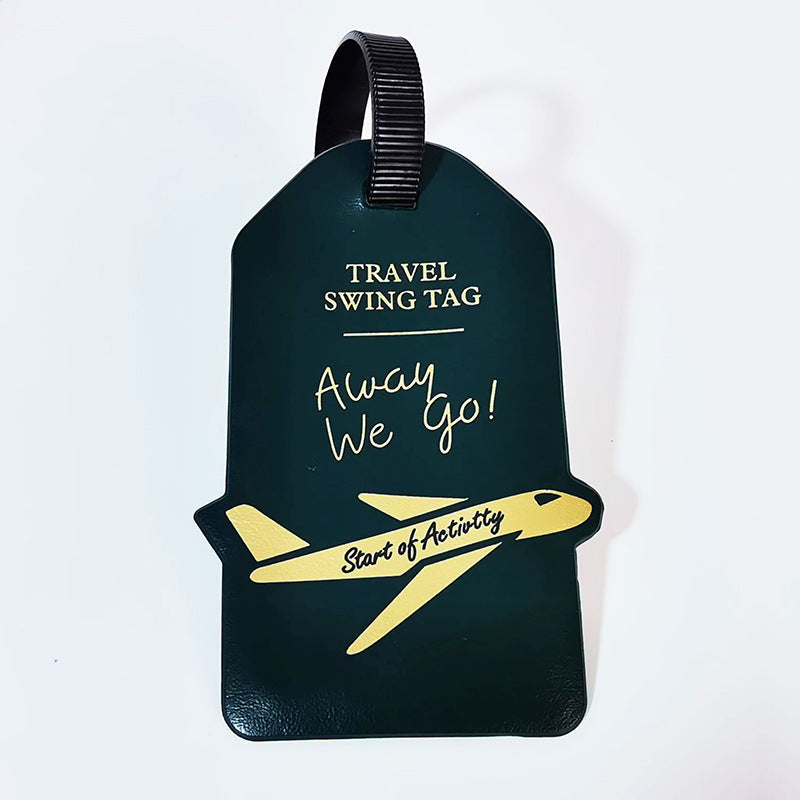 premium travel luggage tag with embossed airplane motif Kalsten