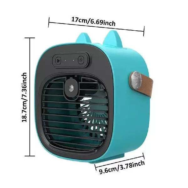 Unisex one size compact USB rechargeable personal mist cooler with adjustable grid air humidifier and leather carrying strap Kalsten