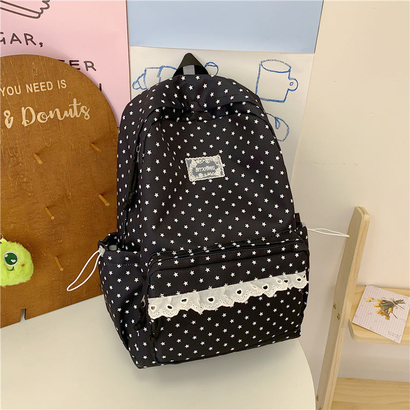 Decorative Star-Print Backpack Kalsten