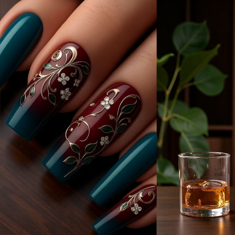 Artificial nails with elegant floral design Kalsten