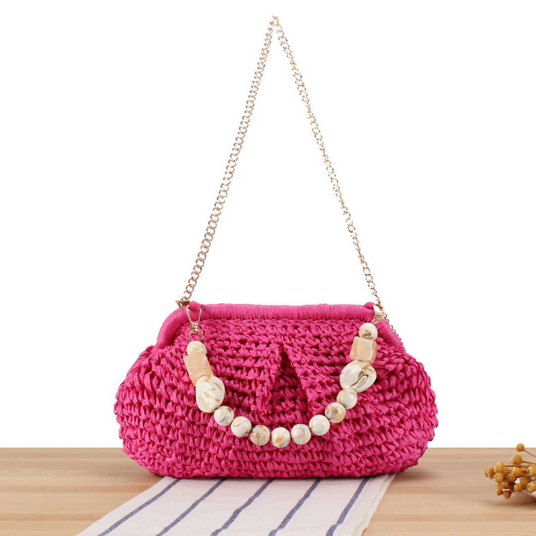 Braided Clutch with Pearl Accent Kalsten
