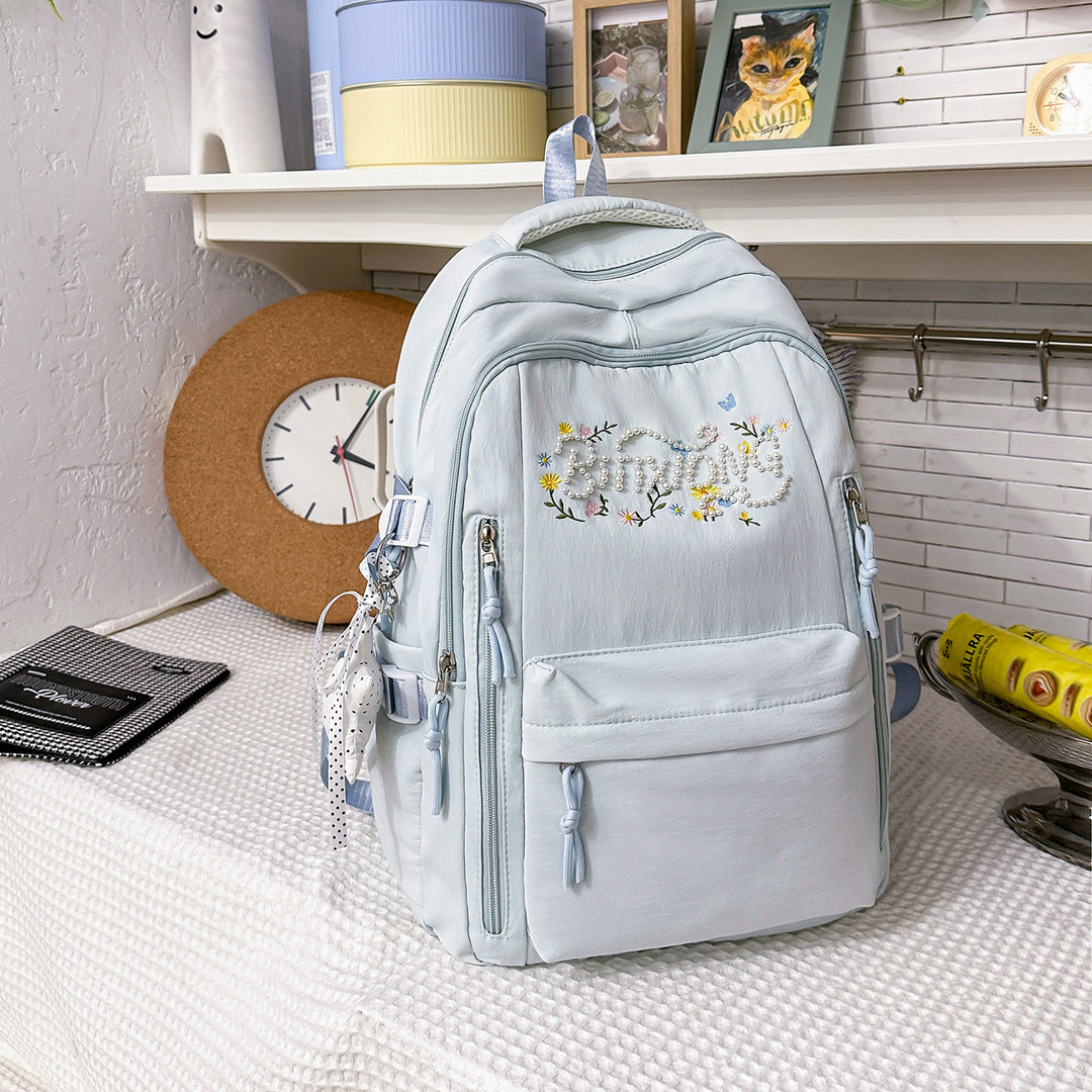 Embroidered Multi-Pocket Backpack Kalsten