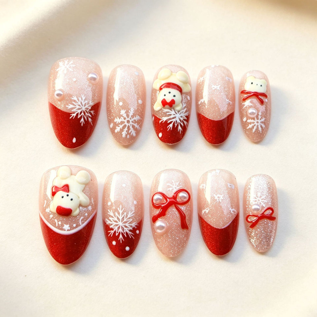 Holiday-Themed Decorative Press-On Nails