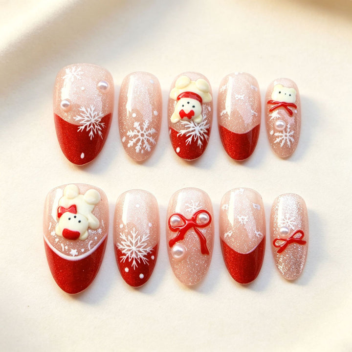 Holiday-Themed Decorative Press-On Nails