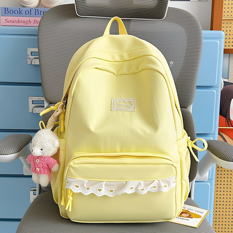 Decorative Lace-Trimmed School Backpack Kalsten