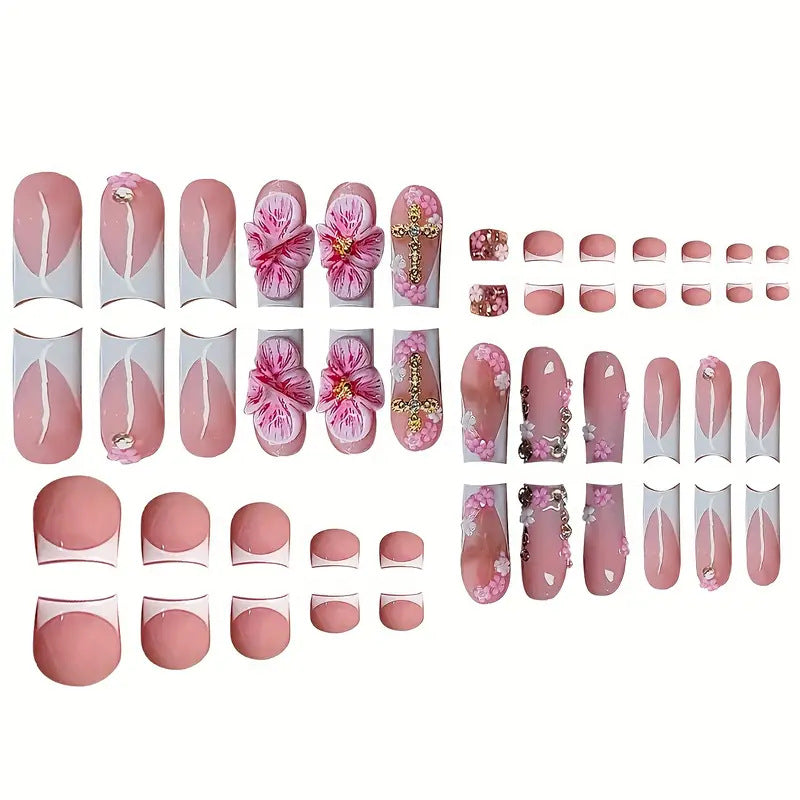Floral Themed Press-On Nail Set Kalsten