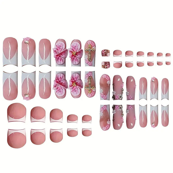 Floral Themed Press-On Nail Set Kalsten