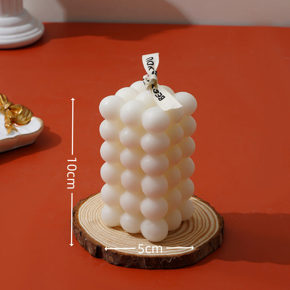 Handcrafted Bubble-Grid Cube Tabletop Decorative Candle